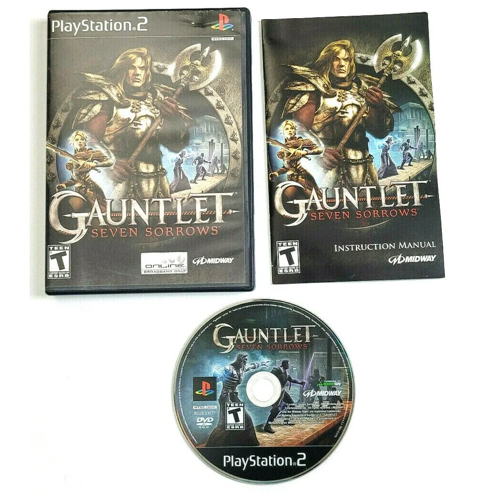 Gauntlet: Seven Sorrows (Sony PlayStation 2, 2005) Game Complete w/ Manual